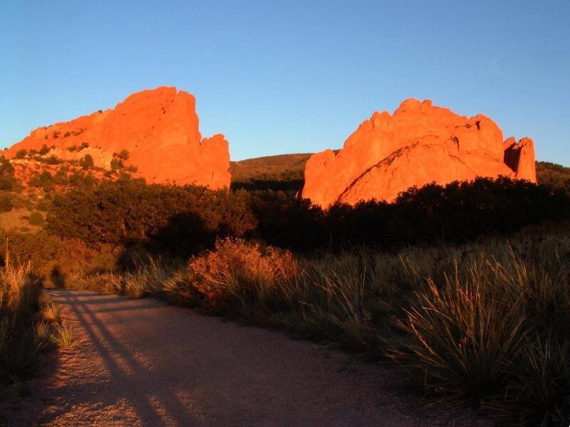 Red Rock Formations — Orange, Serene, Sunset, Photograph, Path