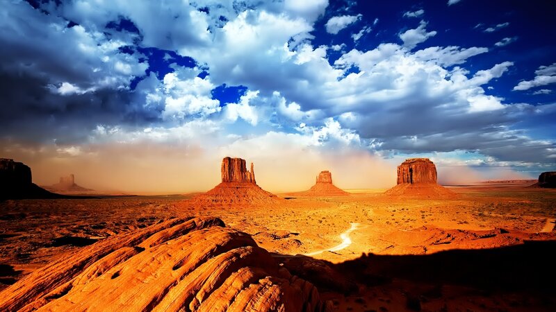 Red Rock Formations — Orange, Sunset