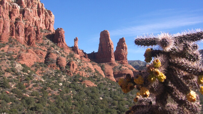 Red Rock Formations — Serene, Afternoon, Photograph, Cactus