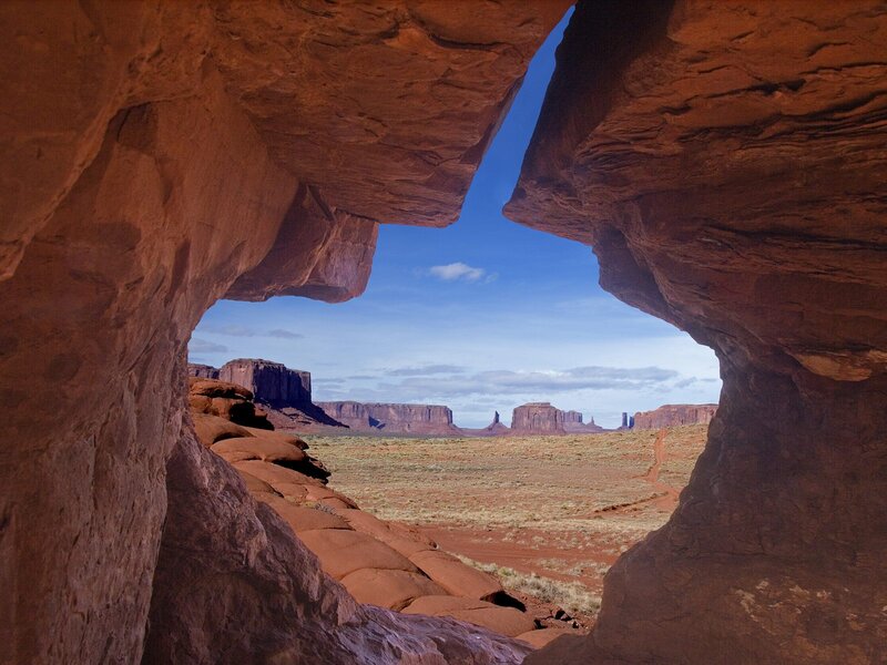 Red Rock Formations — Serene, Afternoon, Photograph, Cave
