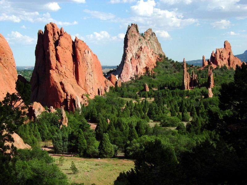 Red Rock Formations — Serene, Afternoon, Photograph, Trees