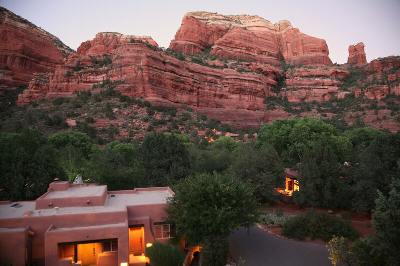 Red Rock Formations — Serene, Sunset, Photograph, Buildings