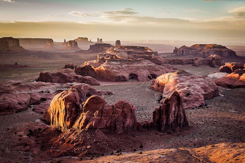 Red Rock Formations — Serene, Sunset, Photograph, Desert, Sky