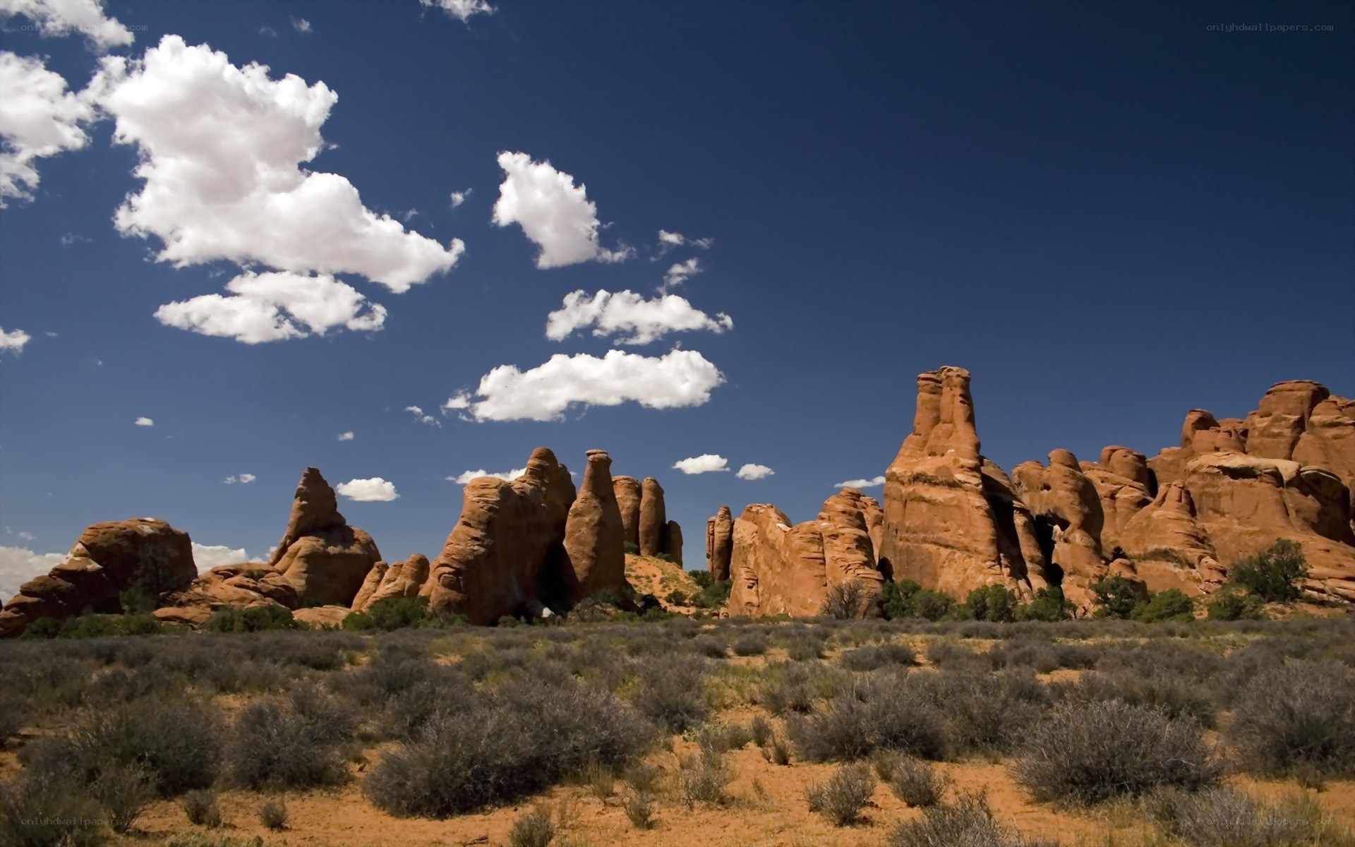 red rock formations under blue sky