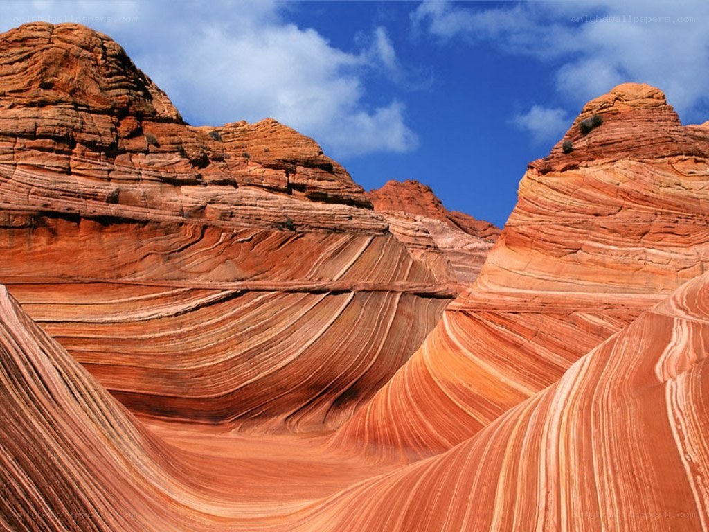 Red rock formations under blue sky