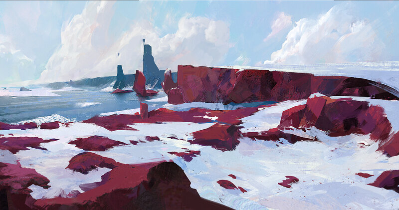 Red Rock Formations — White
