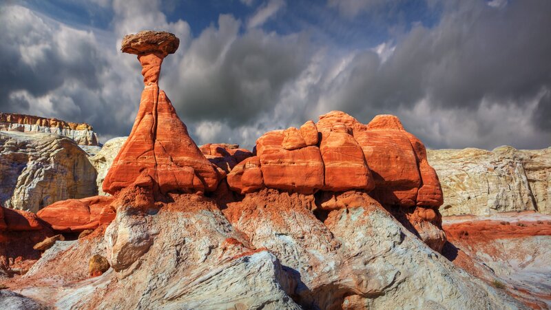 Red rock hoodoo formation