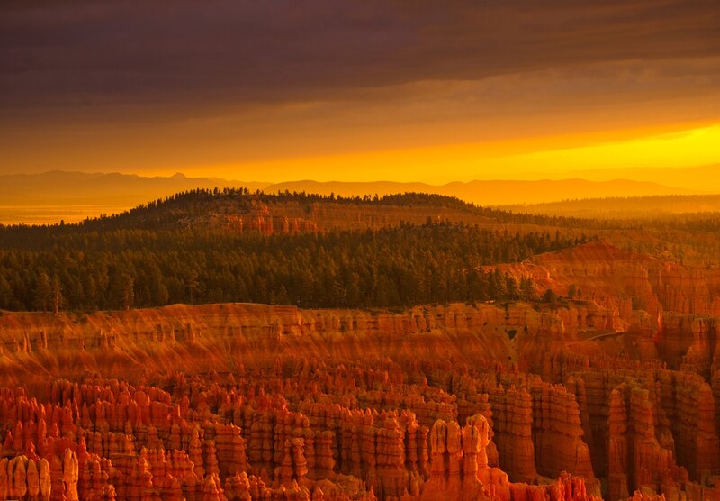 Red Rock Hoodoos at Sunset — Orange