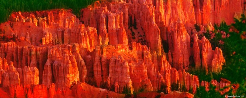 Red rock hoodoos at sunset