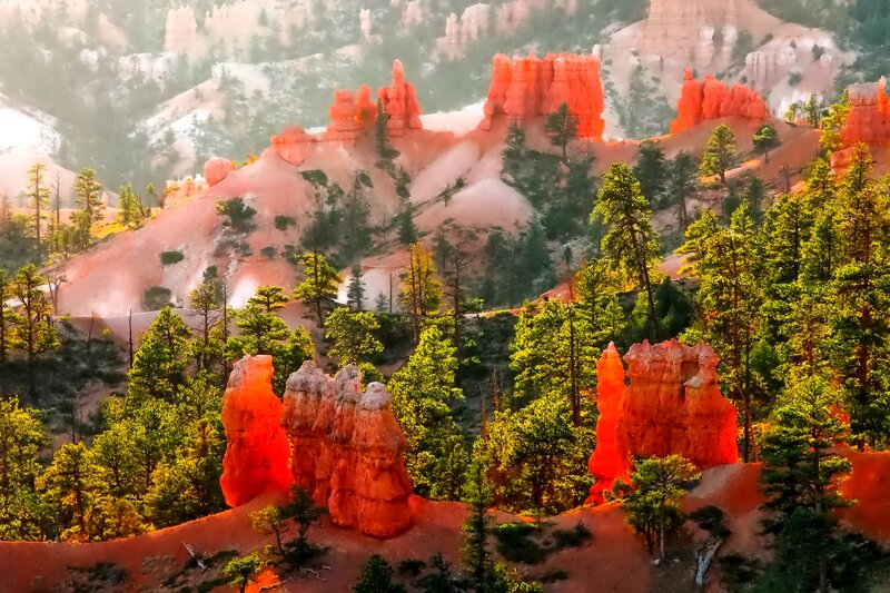 Red Rock Hoodoos — Dramatic, Sunset, Photograph, Trees, Hills