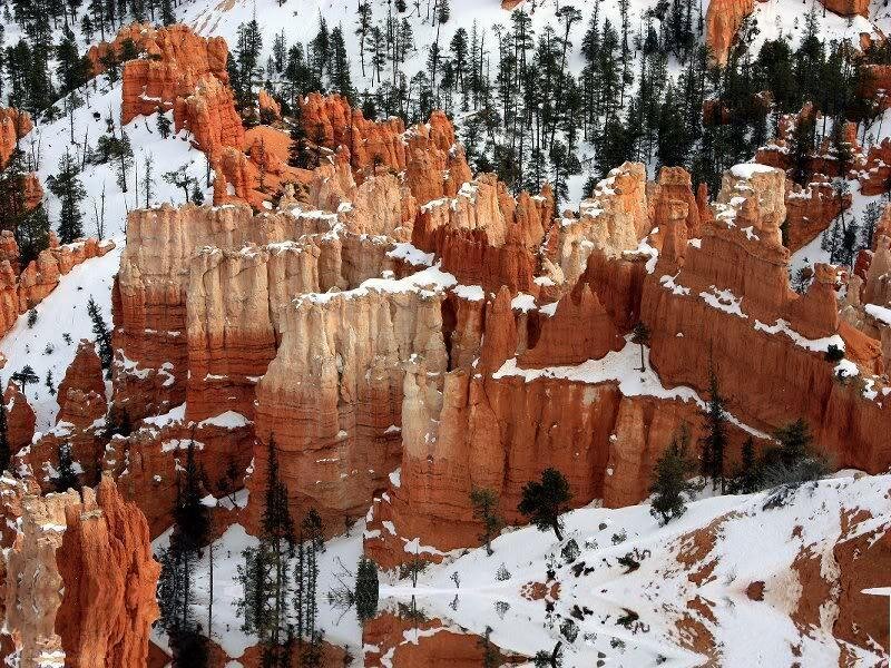 Red Rock Hoodoos in Snow — Serene