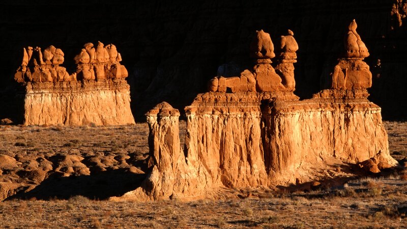 Red Rock Hoodoos — Orange, Dramatic, Sunset, Photograph, Desert