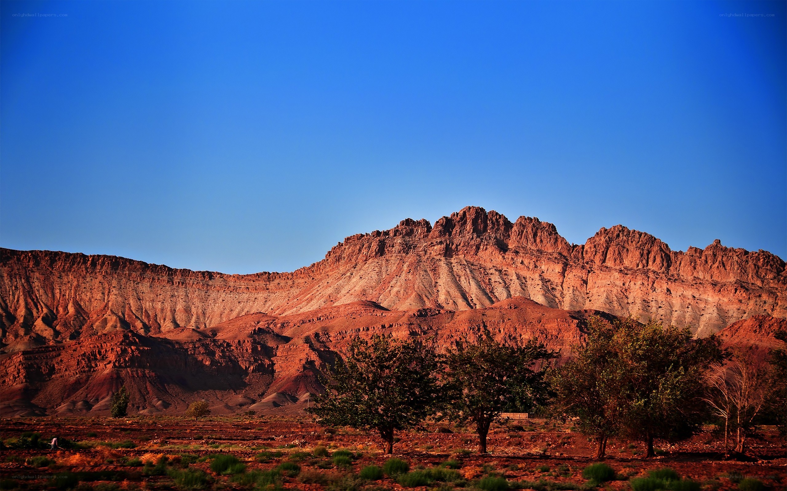 Red rock mountains at sunset