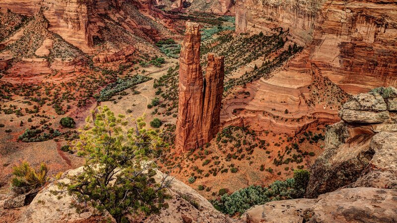 Red Rock Spire in Canyon