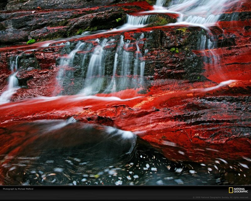 Red Rock Waterfall — Dramatic