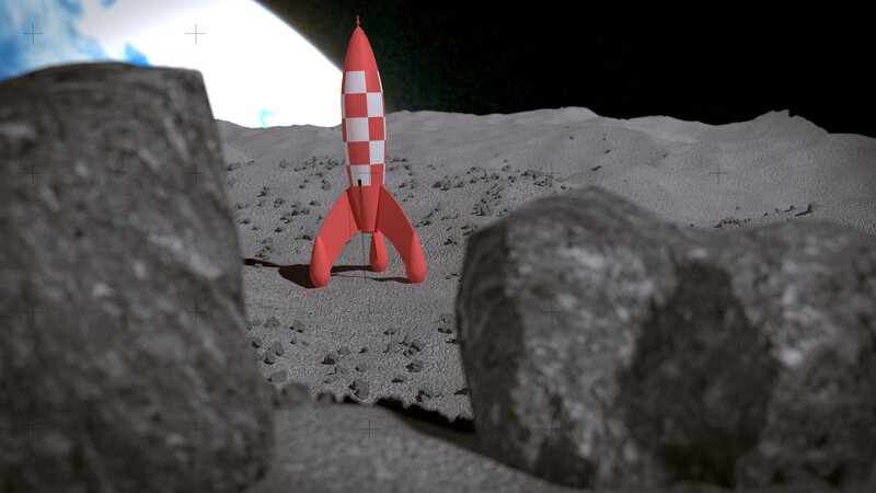 Red Rocket on Moon