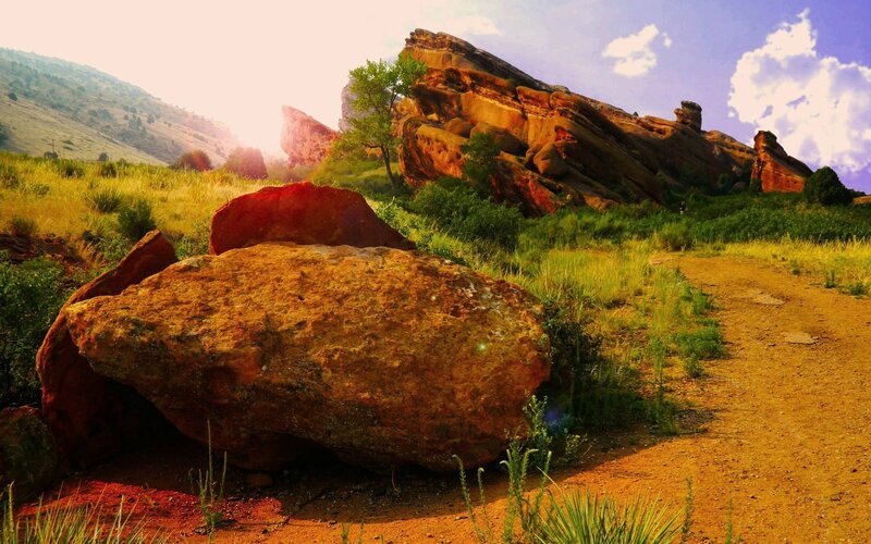 Red rocks at sunset