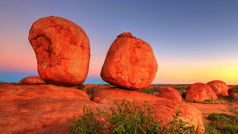 Red rocks at sunset