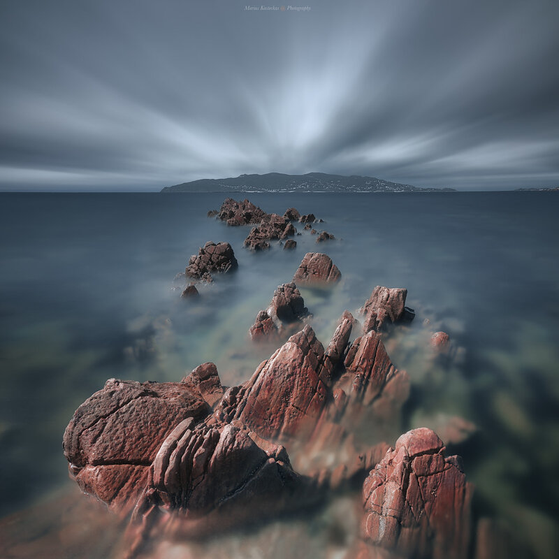 Red Rocks in Ocean