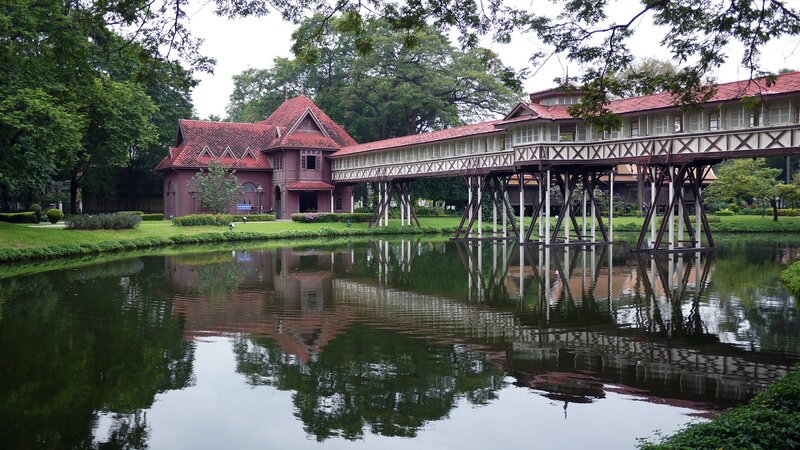 Red-roofed Building on Stilts