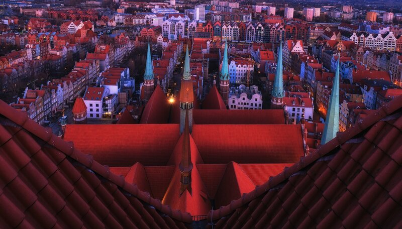 Red-roofed Cityscape