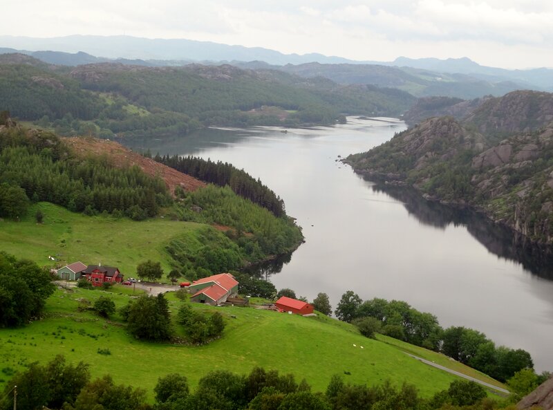 Red-roofed Houses by Fjord