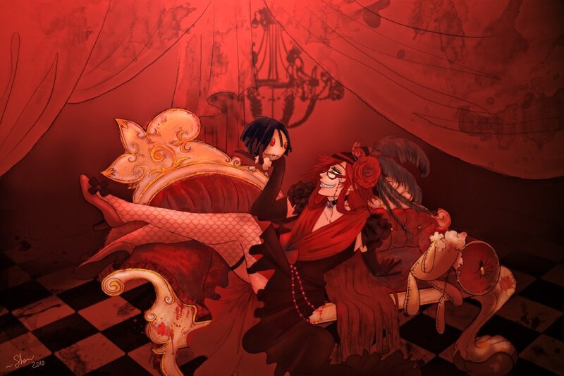 Red room with dolls