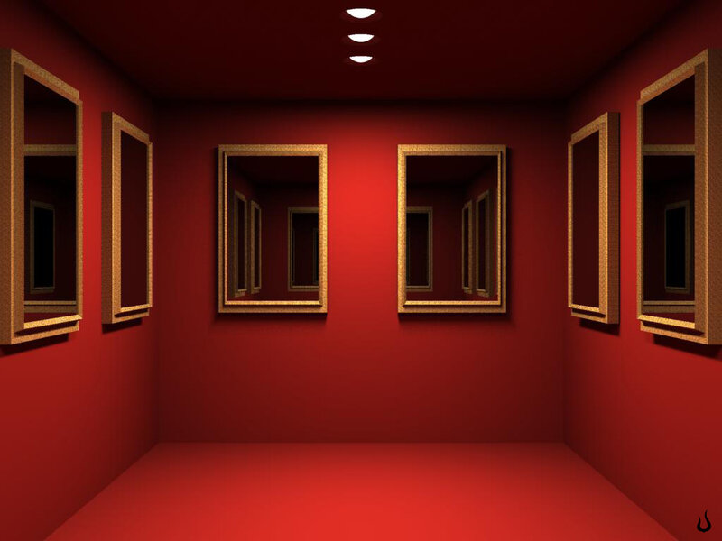 Red Room with Mirrors
