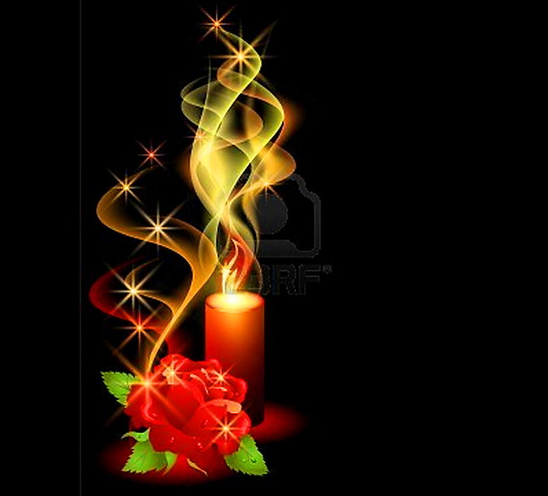 Red Rose and Candle — Black