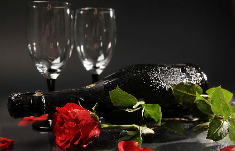 Red Rose and Champagne