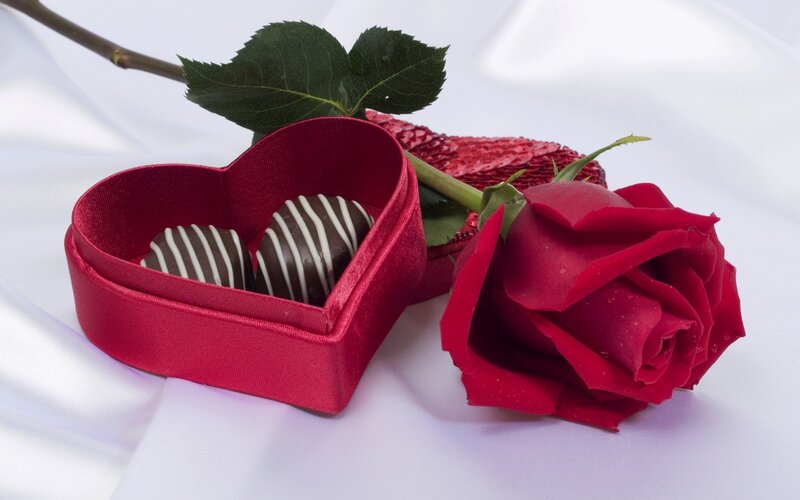 Red Rose and Chocolate Box