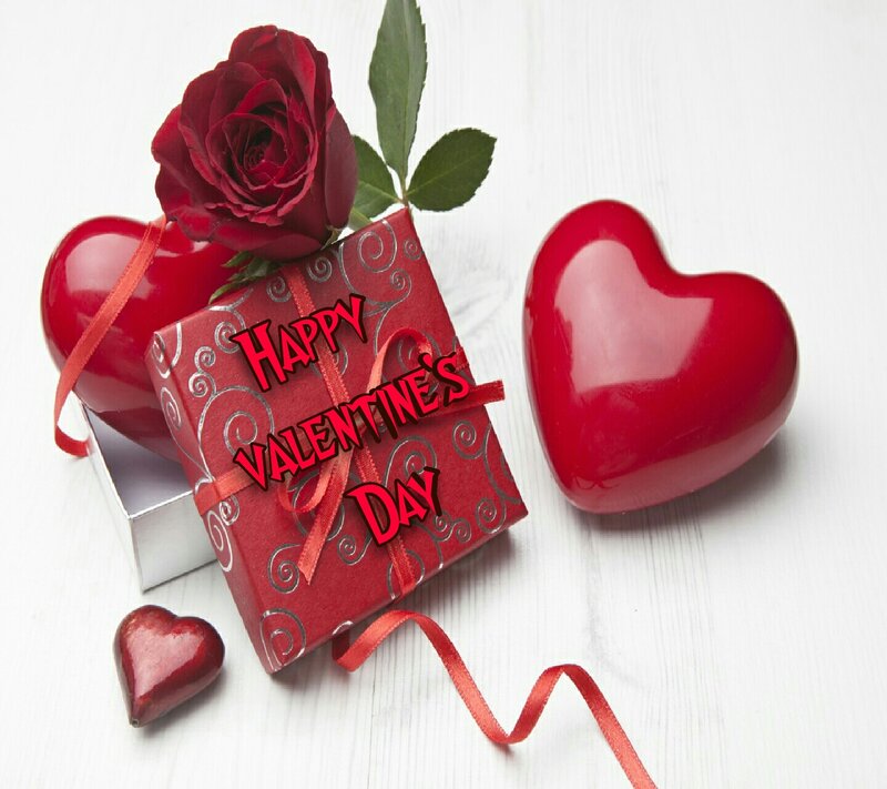 Red Rose and Gift Box — Romantic, Photograph, Heart, Ribbon