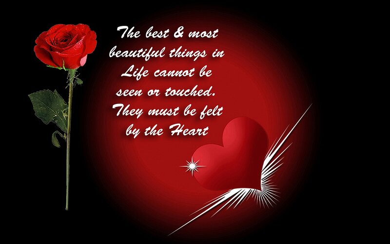 Red Rose and Heart — Black