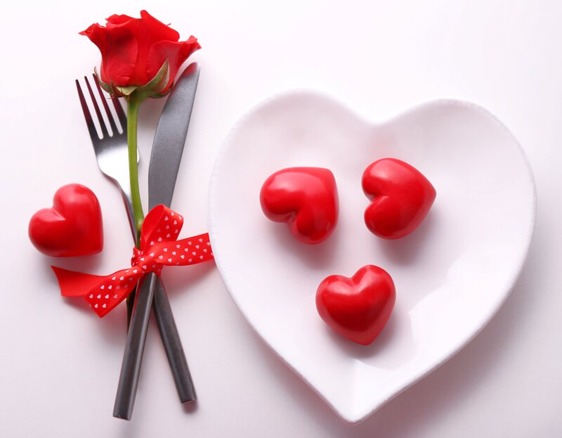 Red Rose and Heart Plate