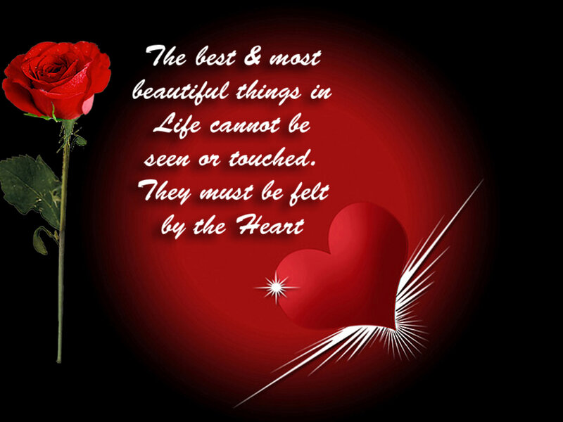 Red Rose and Heart — Romantic, Digital Art, Text