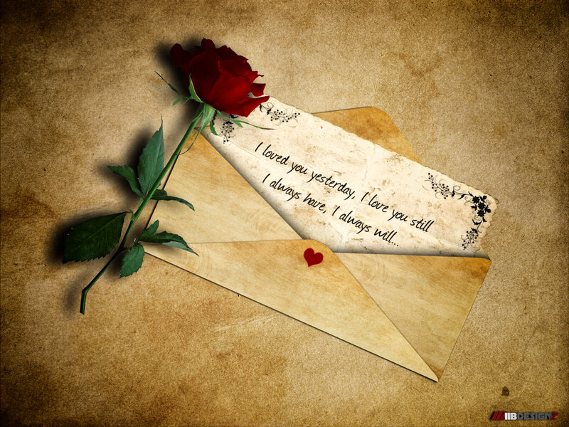 Red Rose and Letter — Brown