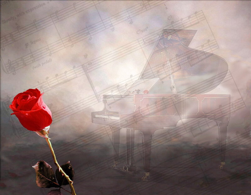 Red Rose and Piano