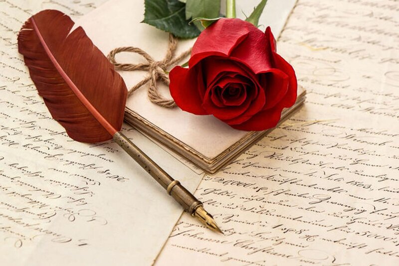 Red Rose and Quill Pen