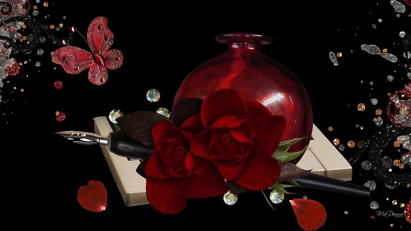 Red Rose and Vase