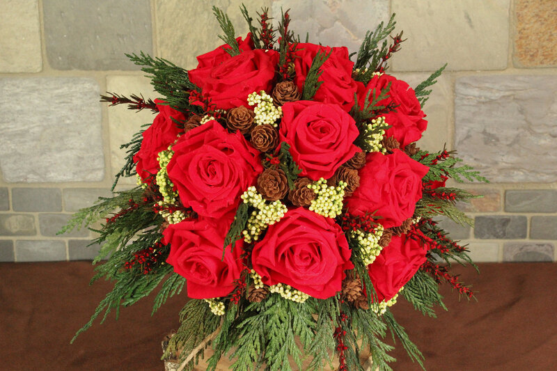 Red Rose Bouquet — Festive, Winter, Photograph