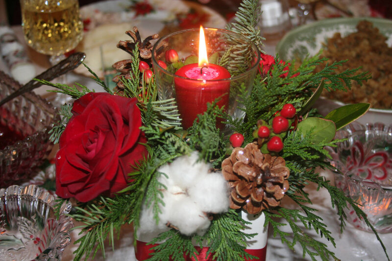 Red Rose Centerpiece — Festive