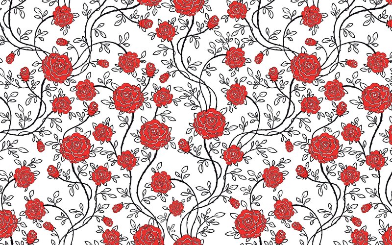 red rose floral pattern