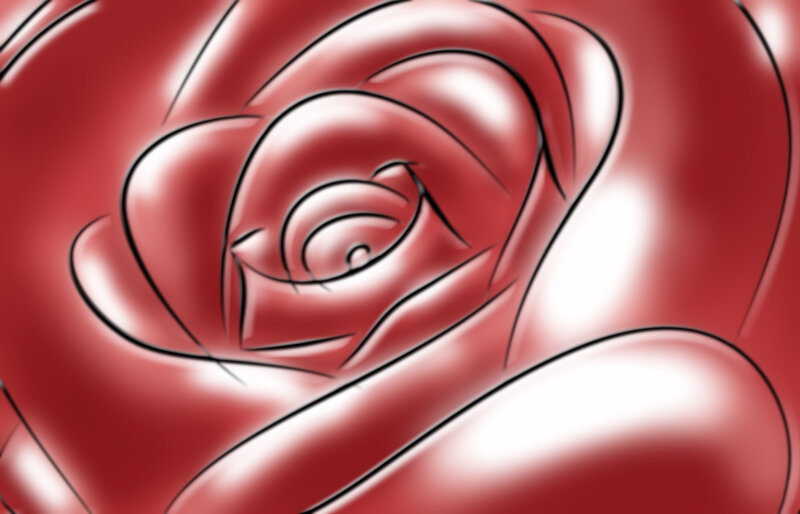 Red Rose Flower — Calm, Digital Art, Petals