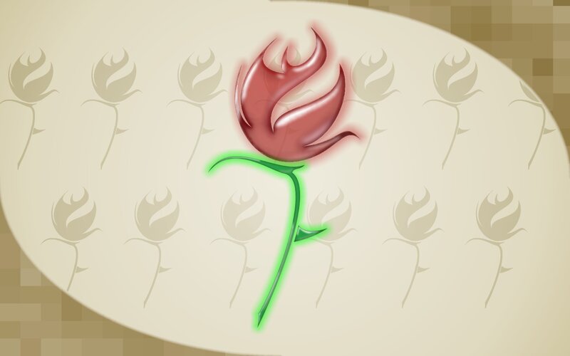 Red Rose Flower — Calm, Digital Art