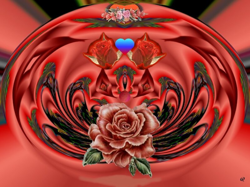 Red rose fractal art
