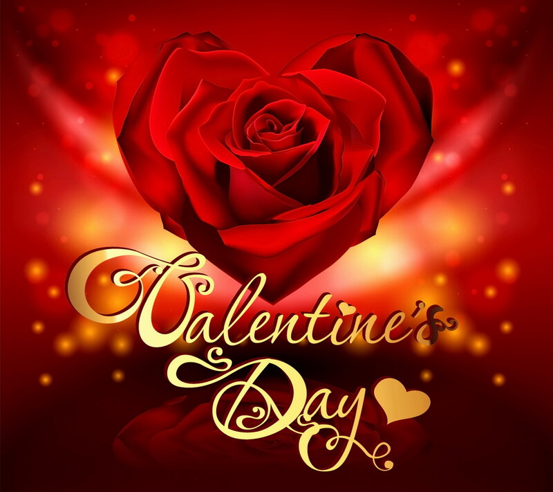 Red Rose Heart — Romantic, Digital Art, Text
