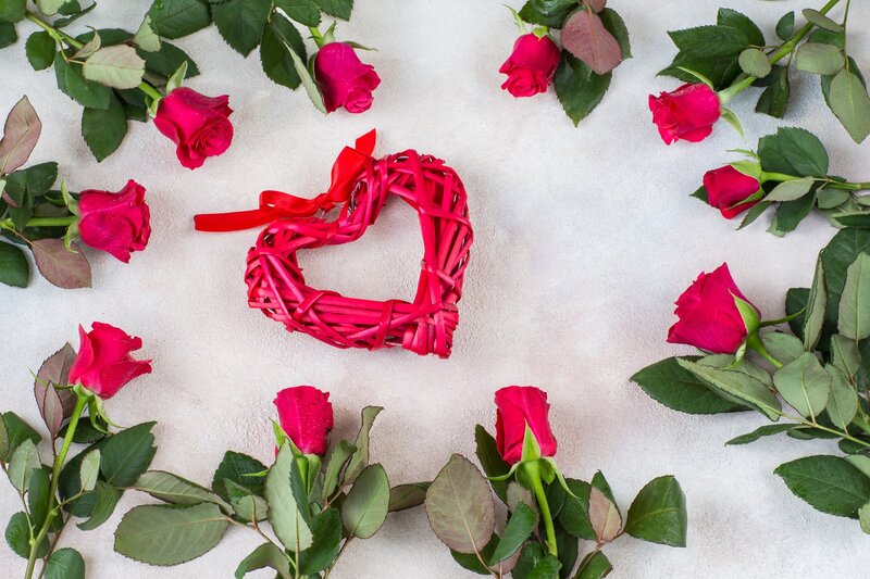 Red Rose Heart Wreath