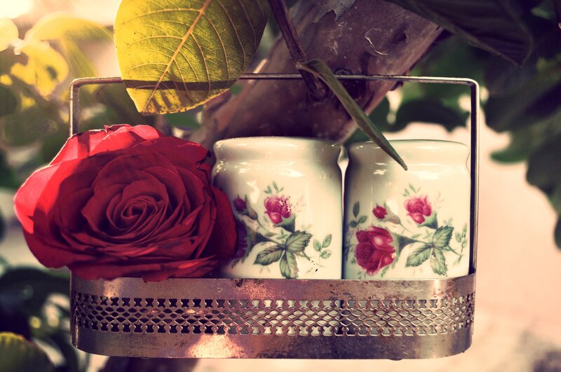Red Rose in Basket