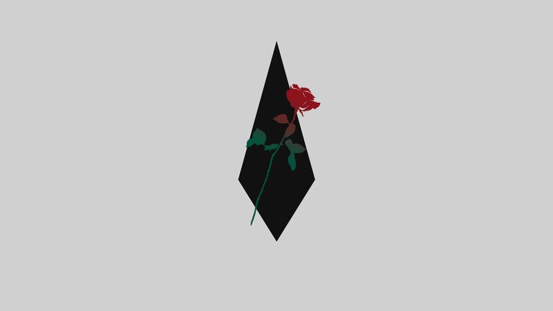 Red Rose in Black Shape