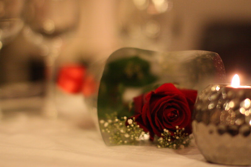 Red Rose in Glass — Romantic